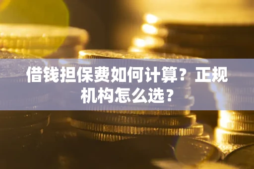 武汉借钱担保费如何计算？正规机构怎么选？